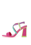 Menbur Glitter Pointed Toe Heeled Shoe, Fuchsia Multi