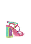 Menbur Glitter Pointed Toe Heeled Shoe, Fuchsia Multi