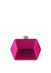 Menbur Metallic Box Clutch, Fuchsia