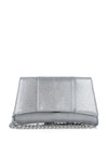 Menbur Metallic Shimmer Clutch, Silver