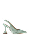 Menbur Pointed Toe Glitter Heeled Shoes, Mint