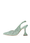 Menbur Pointed Toe Glitter Heeled Shoes, Mint
