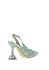 Menbur Pointed Toe Glitter Heeled Shoes, Mint