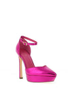 Menbur Metallic Pointed Toe Platform Stiletto Heel Shoes, Pink