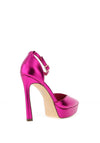 Menbur Metallic Pointed Toe Platform Stiletto Heel Shoes, Pink