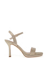 Menbur Shimmer Square Toe Heeled Sandals, Gold