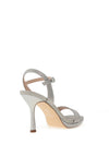 Menbur Shimmer Square Toe Heeled Sandals, Silver