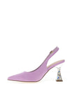 Menbur Pointed Toe Embellished Heel Shoes, Lilac