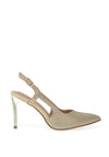 Menbur Pointed Toe Diamante Heeled Shoes, Gold