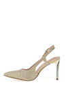 Menbur Pointed Toe Diamante Heeled Shoes, Gold