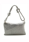 Zen Collection Diamante Clutch Bag, Silver
