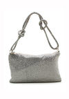 Zen Collection Diamante Clutch Bag, Silver