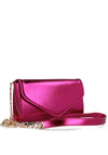 Menbur Metallic Fold Over Clutch Bag, Pink