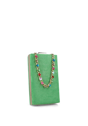 Menbur Shimmer Diamante Box Clutch, Love Bird