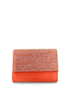 Menbur Satin Diamante Clutch Bag, Orange