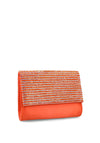 Menbur Satin Diamante Clutch Bag, Orange