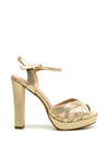 Menbur Glitter Platform Heeled Sandals, Gold