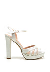 Menbur Glitter Platform Heeled Sandals, Silver