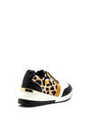 Menbur Animal Print Wedge Trainer, Black Multi