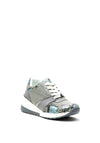 Menbur Metallic & Snake Print Wedge Trainer, Grey Multi