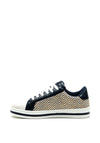 Menbur Metallic Thread Woven Trainer, Navy Multi