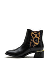 Menbur Leopard Print Panel Ankle Boot, Black Multi