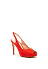 Menbur Suede Peep Toe Sling Back Heels, Red