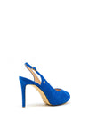 Menbur Suede Peep Toe Sling Back Heels, Blue