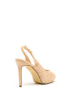 Menbur Suede Peep Toe Sling Back Heels, Nude