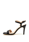Menbur Square Toe Heeled Sandals, Black