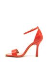 Menbur Croc Square Toe Heeled Sandals, Red