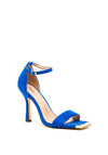 Menbur Faux Suede Square Toe Heeled Sandals, Blue