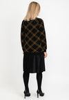 Micha Pleated Skirt Wool Rich Jumper Dress, Black Multi