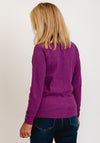 Micha Light Speckle Knit Buttoned Cardigan, Purple