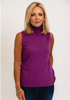 Micha Knitted Roll Neck Vest Pullover, Purple