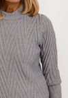 Micha Stripe Ribbed Knit Jumper, Grey