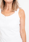 Micha Bow Neckline Vest Top, White