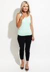 Micha Bow Neckline Vest Top, Aquamarine