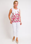 Leon Collection Floral Sleeveless Jumper, White & Pink