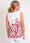 Leon Collection Floral Sleeveless Jumper, White & Pink