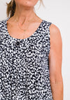 Leon Collection Abstract Print Vest Top, Black