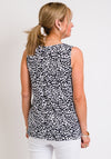 Leon Collection Abstract Print Vest Top, Black