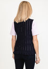 Micha Embroidered Knit Vest, Navy