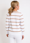 Leon Collection Embossed Stripe Cardigan, White