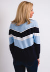Leon Collection Colour Block Cardigan, Blue & Navy