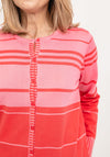 Micha Multi Stripe Pattern Cardigan, Pink Multi
