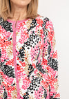 Micha Leopard Print Glitter Trim Cardigan, Pink Multi