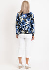 Micha Fine Knit Floral Cardigan, Blue Multi