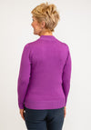 Micha High Collar Fine Knit Jumper, Purple
