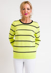 Leon Collection Embossed Stripe Jumper, Lime Green